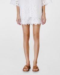 Dice Kayek - Eyelet Embroidered Pleated Shorts - Lyst
