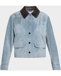 Veronica Beard - Walters Cropped Suede Jacket - Lyst