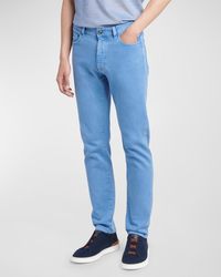 Zegna - Cotton-Stretch Slim 5-Pocket Pants - Lyst