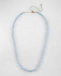 Sydney Evan - 14k Diamond Bezel Rondelle Choker With Aquamarine Beads - Lyst