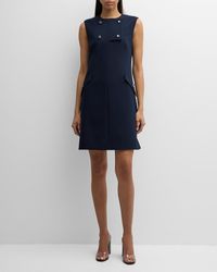 Lela Rose - Jewel-Button Double-Breasted Sleeveless Dress - Lyst