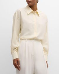 The Row - Andra Silk Button-Front Shirt - Lyst