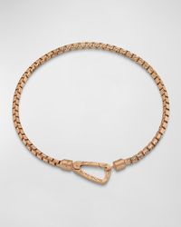 Marco Dal Maso - Carved Mini Tubular Rose Plated Bracelet With Matte Chain And Clasp - Lyst
