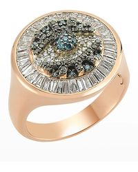 BeeGoddess - 14k Rose Gold Eye Light Diamond Round And Baguette Ring - Lyst