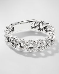 David Yurman - Belmont Curb Link Band Ring With Diamonds - Lyst