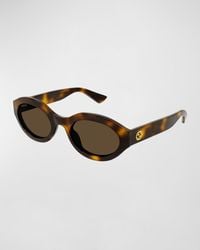 Gucci - Gg Plastic Oval Sunglasses - Lyst