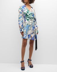 Marella - Bina Paisley-Print Mini Wrap Dress - Lyst