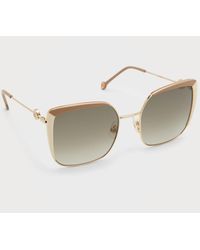 Carolina Herrera - Monogram Square Acetate & Stainless Steel Sunglasses - Lyst