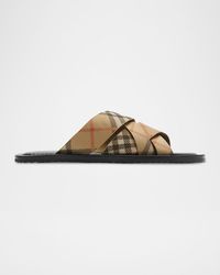 Burberry - Apos;S Check Pavilion Slide Sandals - Lyst