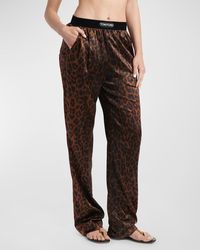 Tom Ford - Reflected Leopard Print Silk Signature Pajama Pants - Lyst