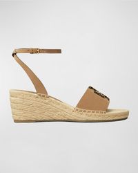 Tory Burch - Ines Suede Double T Wedge Espadrilles - Lyst