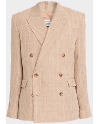 Jonathan Simkhai - Apos;S Lucas Linen Stripe Double-Breasted Blazer - Lyst