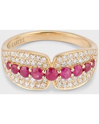 Kastel Jewelry - 14k Albi Ruby And Diamond Band Ring, Size 7 - Lyst