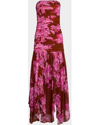 retroféte - Teryn Silk Chiffon Strapless Maxi Dress - Lyst