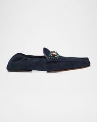 Gucci - Apos;S Horsebit 1953 Suede Moc-Toe Loafers - Lyst