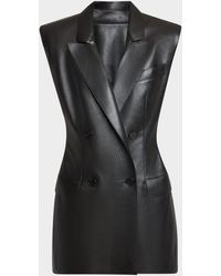 Givenchy - Sleeveless Double-Breasted Leather Jacket - Lyst