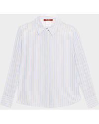 Max Mara - Striped Button-Down Silk Shirt - Lyst