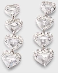 64 Facets - 18k White Gold 4-heart Diamond Earring Crawlers - Lyst