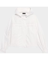 Theory - Gathered Hooded Jacket - Lyst