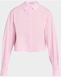 Jonathan Simkhai - Renata Cropped Button-Front Shirt - Lyst