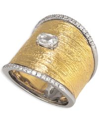 Staurino - 18k Wide Ring W/ Diamond Trim, Size 6.75 - Lyst