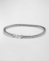 David Yurman - 3mm Cable Buckle Bracelet With Diamonds - Lyst