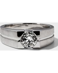 Neiman Marcus - 18k White Gold Round Diamond Solitaire Ring, Size 9.5 - Lyst
