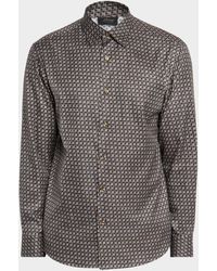 Brioni - Geo Print Button Down Shirt - Lyst