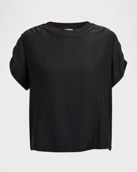 Cinq À Sept - Lorainne Short Ruched-Sleeve Silk Top - Lyst