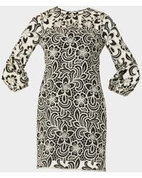 Shoshanna - Holland 3/4-Sleeve Floral Lace Mini Dress - Lyst