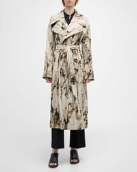 Lafayette 148 New York - Abstract-Print Belted Trench Coat - Lyst