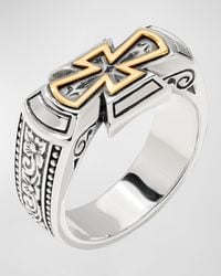 Konstantino - Two-tone Cross Band Ring - Lyst
