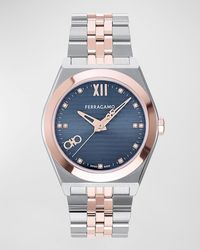 Ferragamo - Vega New Two-Tone Bracelet Watch With Diamonds, 40Mm - Lyst