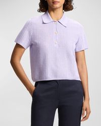 Theory - Neo Sag Harbor Cropped Short-Sleeve Polo Shirt - Lyst