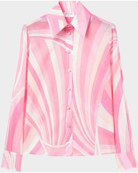 PUCCI - Iride-Print Cotton Muslin Button-Down Blouse - Lyst