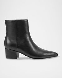 Marc Fisher - Leonna Leather Block-Heel Ankle Booties - Lyst