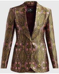 Etro - Single-Breasted Jacquard Tailored Jacket - Lyst