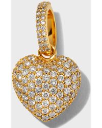 Buddha Mama - 20k Pave Diamond Puffy Heart Pendant, 13mm - Lyst