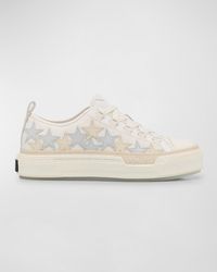 Amiri - Stars Court Canvas And Leather Low-Top Sneakers - Lyst