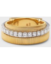 Marco Bicego - 18k Yellow Gold Masai Ring With Two Strands Of Diamonds, Size 6 - Lyst