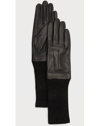 Vince - Ribbed Cashmere & Leather Gloves - Lyst