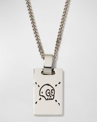 Gucci - Sterling Silver Ghost Tag Pendant Necklace - Lyst