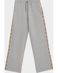 Burberry - Jodie Check Side-Stripe Straight-Leg Track Pants - Lyst