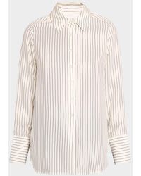 Co. - Striped Silk Button-Down Shirt - Lyst