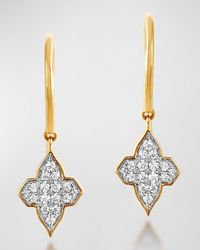 Farah Khan Atelier - 18k Yellow Gold Piano Black Diamonds Delicate Earrings - Lyst