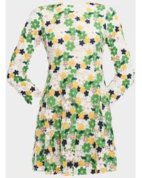 Shoshanna - Maddox 3/4-Sleeve Floral Lace Mini Dress - Lyst