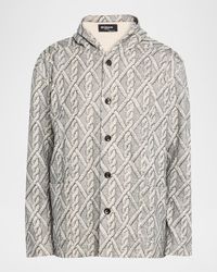 Kiton - Apos;S Cable Knit-Print Hooded Sweater - Lyst