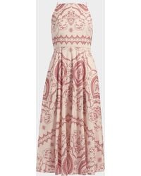MISA Los Angles - Amity Printed Cotton-Blend Midi Dress - Lyst