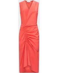Callas Milano - Agnes V-Neck Gathered Wrap Sleeveless Dress - Lyst