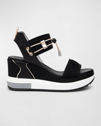 Nero Giardini - Platform Wedge Sandals With Bungee Detail - Lyst